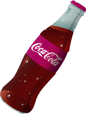 Illustration of a cherry Coca Cola bottle