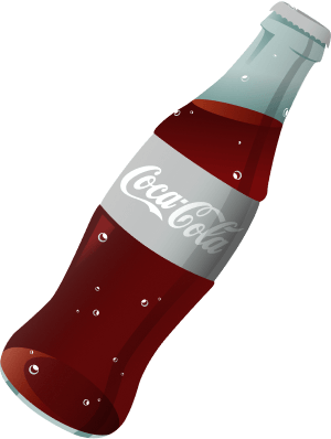 Illustration of a light Coca Cola bottle