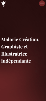 Header section of the Malorie Creation mobile site